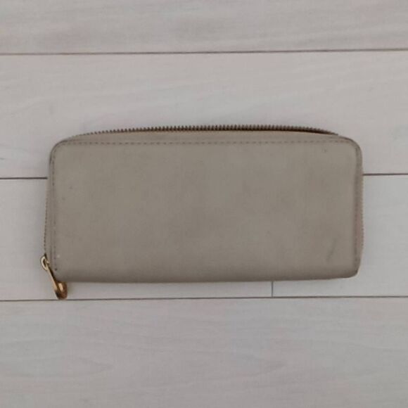 Marc by Marc Jacobs Women's Classic Q Slim Zip-around Long Wallet Cement Ecru - Picture 2 of 6